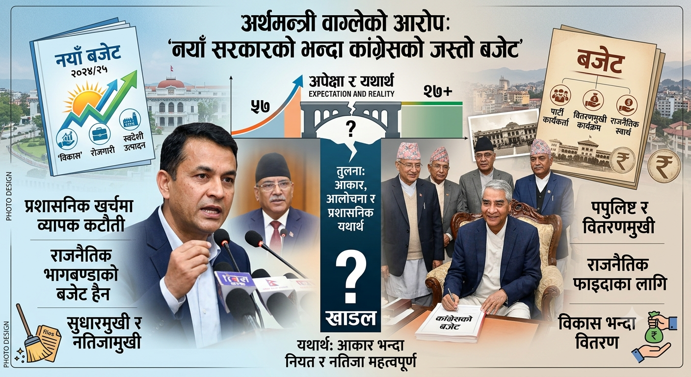 अर्थमन्त्री वाग्लेले नयाँ सरकारले ल्याउनु पर्ने बजेट नभएर कांग्रेसले ल्याउने जस्तो बजेट ल्याइदिए!